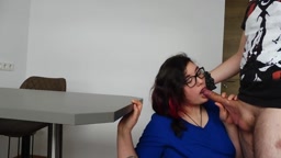 Nerdy Nurse Deepthroat getting fucked hard and takes a Cumshot inside her Mouth