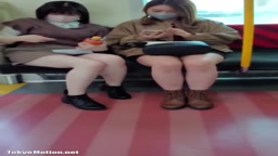 Japanese two girl train upskrit