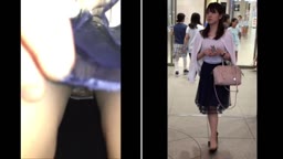 美人お姉さん逆さ撮り（めくり）