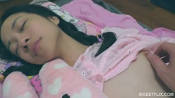 Asian Dad and Daughter sleep suck