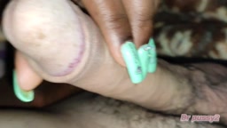 Sleeping Handjob Long Nails Green BG Ebony DrPussy2