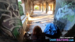 Stranger Fucks Redhead Teen With Big Ass In Abandoned Building