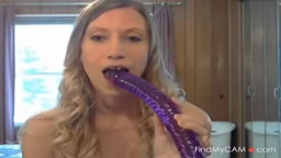 She Takes a Massive Anal Dildo on Webcam