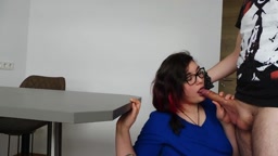 Teen Role-Playing as Nerdy Nurse Gets Rough Throat-Fuck and Mouthful of Cum