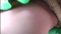 Green Bikini Idol Cosplayer Low Angle and Groped