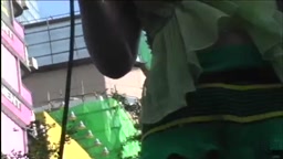 Green Bikini Idol Cosplayer Low Angle and Groped