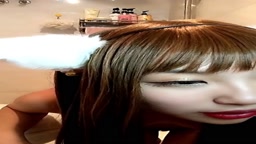 【素人撮影】エロい顔でエロいスタイルのパイパンお姉さんのオナニーライブ配信映像。後編