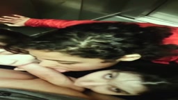 a white cock receiving oral service from 3 beautiful women in the elevator of an apartment