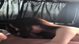 Japanese hairdressers blowjob in the car3