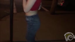 Public flashing on sidewalk