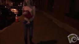Public flashing on sidewalk