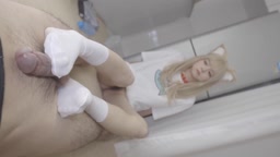 Bottomless girl plays with a cock