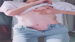 Skinny Chinese teen strips and masturbates