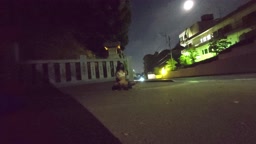 【女装露出】夜の道路沿いで露出
