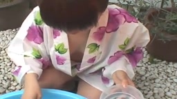 Downblouse sexy kimono