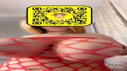 Busty blonde fishnet tits