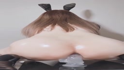 無修正男の娘 逆バニーディルドオナニー