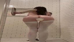 ガラス張り立ちバックオナニー2