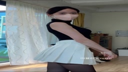 Evelyn in Stockings and White Tennis Skirt