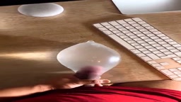 大量射精で真っ白に染まる