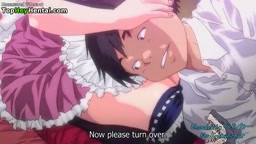 巨乳のセクシーなメイドが男の射精を手伝う