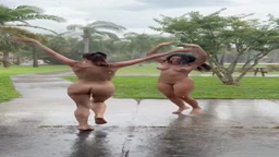 Naked in the rain