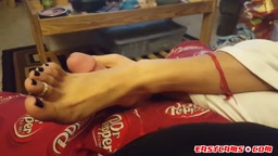 Asian Amateur Footjob POV