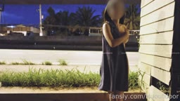 Nuoutdoor gets undressed next to highway