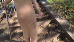 母と息子　ヘルパーさんと散歩