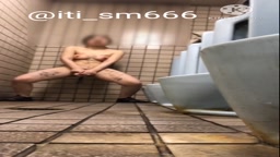 Risky & Horny Masturbation at public male toilet