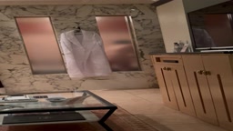 ガラスが透けていることに気づかずにマンコを洗う人妻