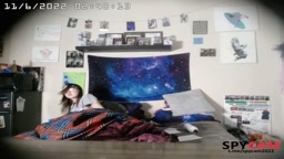 Spy sister dildo masturbation on bed