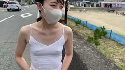 海岸で露出調教からのフェラチオ【個人撮影】Japanese amateur