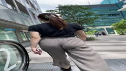 美尻　食い込み　揺れ　街