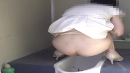 Chinese girl outhouse toilet pooping