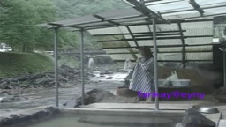 ゆい☆のゲリラ露出日記：宿泊先の露天風呂です♪