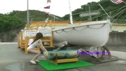 ゆい☆のゲリラ露出日記：★お船の露天風呂★