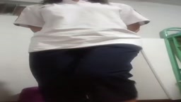 I can't hold on anymore! A girl peeing at dormitory.