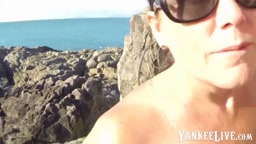 Amateur Mature Blowjob on the Beach