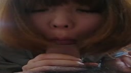 彼女のフェラ抜きを接写