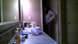 Girl w Perfect Tits Changing in Bath Room