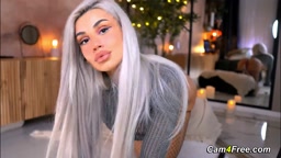 Babe Dirty Talking While Sucking Her Dildos