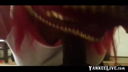 Masked Ebony Amateur Gives Blowjob and Swallows