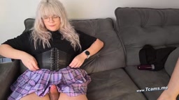 Thick GF Deepthroats Trans Cock on the Couch