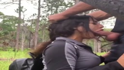 facefucked in the woods