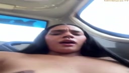 Latina masturbates in public bus