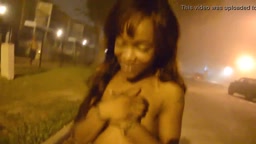 Nude walk in smoky streets