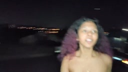 Naked nighttime stroll