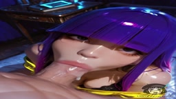 purple hair anime hentai girl