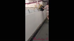 washes her panties in public